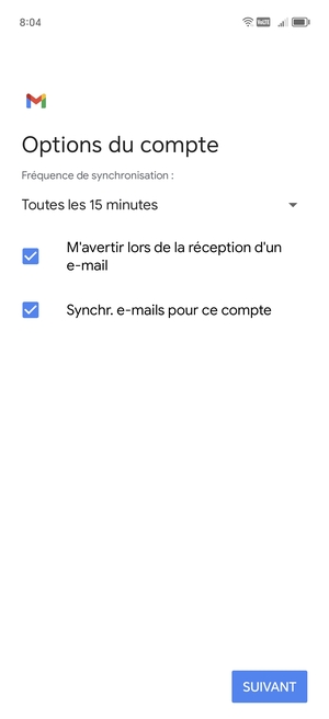 Sélectionnez SUIVANT