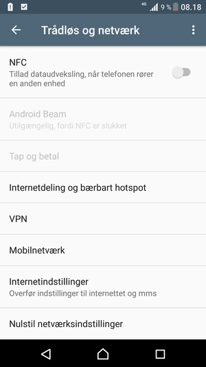Vælg Internetindstillinger