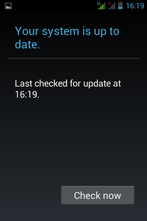 If your phone is up to date, you will see the following screen