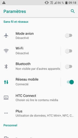 Sélectionnez Wi-Fi