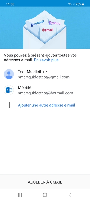 Sélectionnez ACCÉDER  À GMAIL