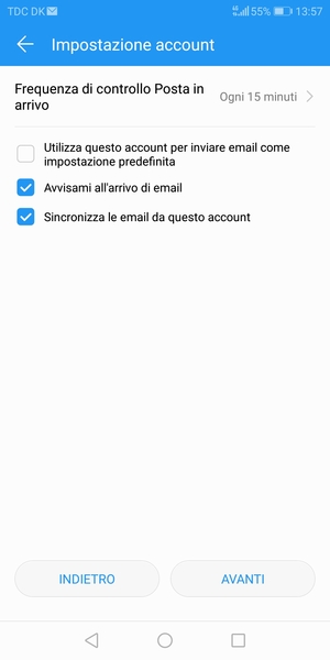 Seleziona AVANTI
