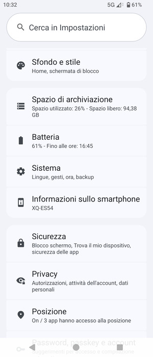 Scorri e seleziona Sistema