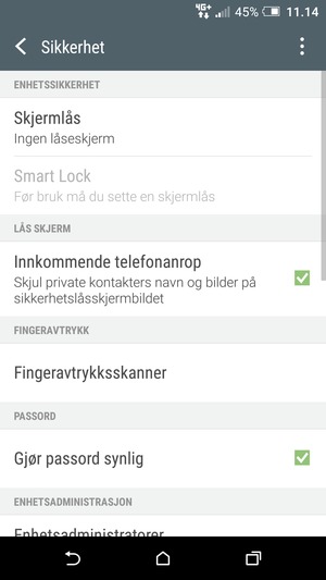 Velg Skjermlås