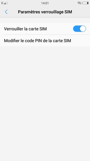 Sélectionnez Modifier le code PIN de la carte SIM