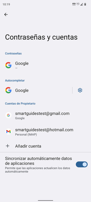 Seleccione su cuenta Google
