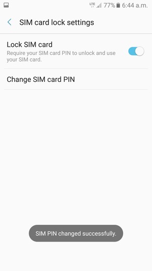 Your SIM PIN has been changed