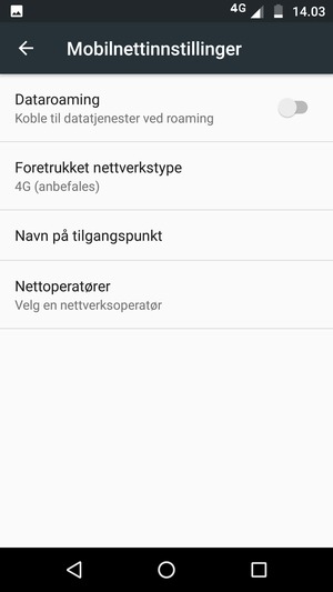 Velg Foretrukket nettverkstype