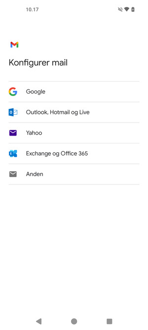 Vælg Outlook, Hotmail og Live