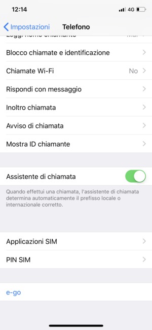 Seleziona PIN SIM