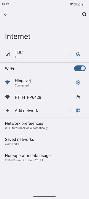 You are now connected to the Wi-Fi network