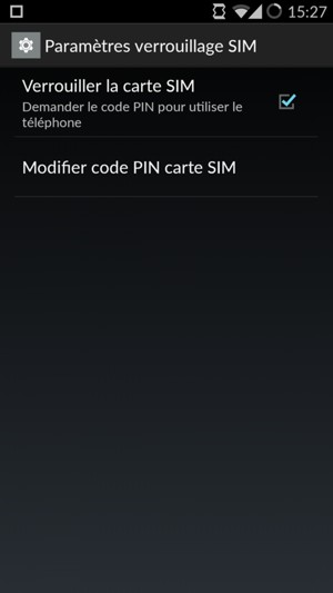 Sélectionnez Modifier code PIN carte SIM