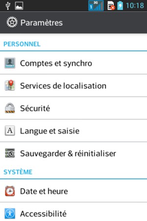 Faites défiler et sélectionnez Sauvegarder & réinitialiser