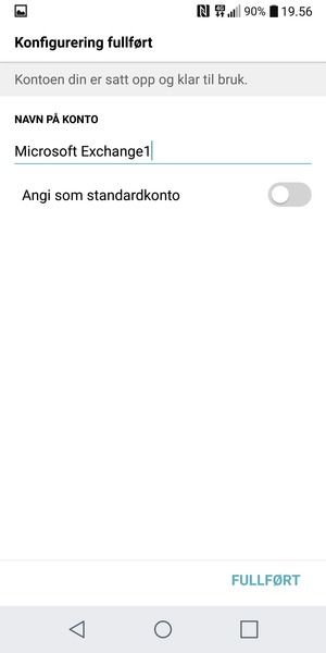 Gi kontoen din et navn og velg FULLFØRT