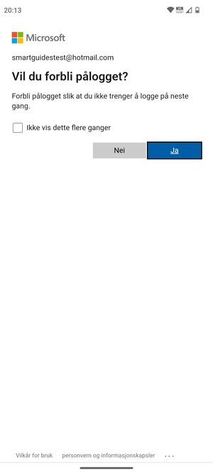 Velg ønsket alternativ