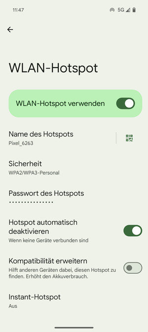 Ihr Handy ist jetzt für die Verwendung als Modem eingerichtet