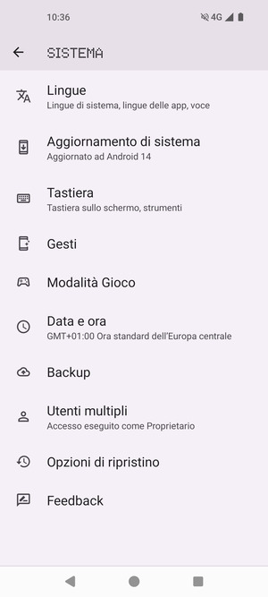 Seleziona Backup