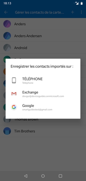 Sélectionnez votre compte Google