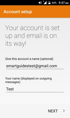 Give your account a name and enter your name. Select NEXT