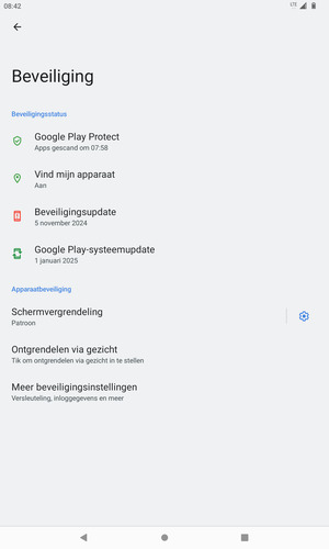 Uw tablet is nu beveiligd met een schermvergrendeling
