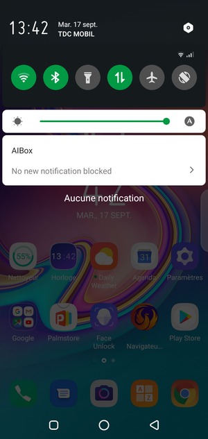Déroulez à nouveau le menu du haut