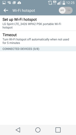 Turn on Wi-Fi hotspot