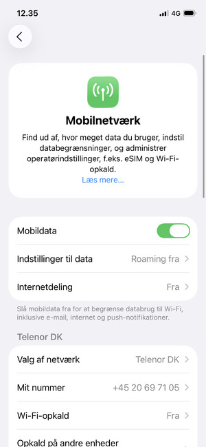 Vælg Valg af netværk