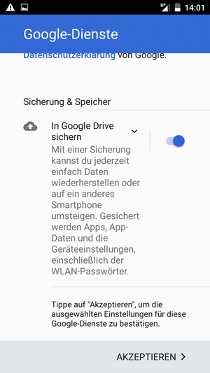 Wählen Sie AKZEPTIEREN
