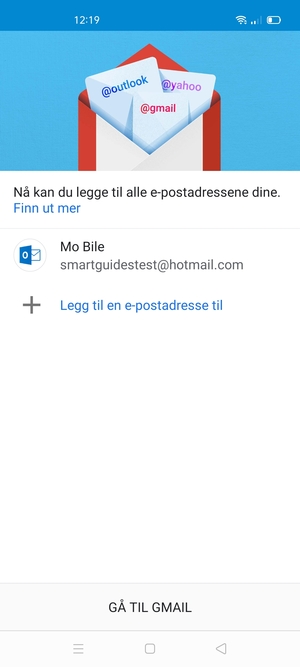 Velg GÅ TIL GMAIL