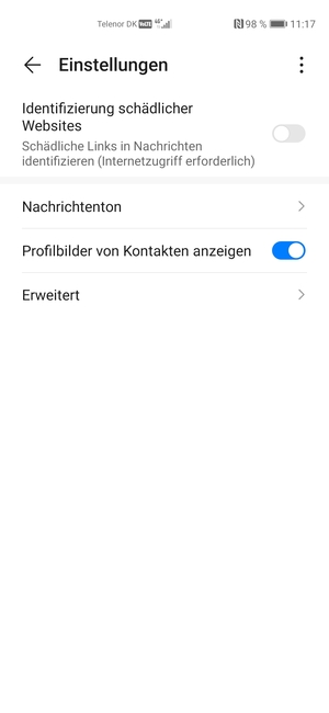 Wählen Sie Erweitert