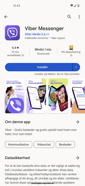 Vælg Installer