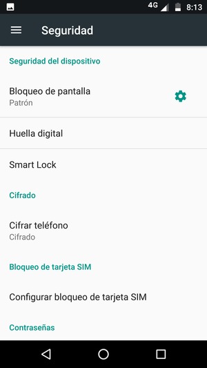El teléfono ha sido asegurado con un bloqueo de pantalla