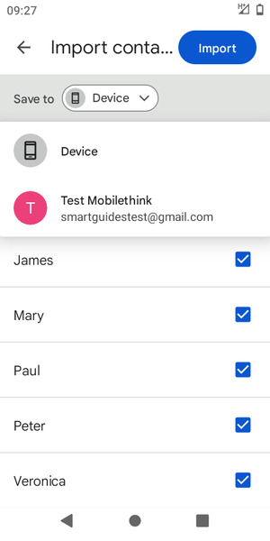 Select your Google account
