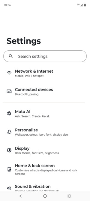Select Network & Internet