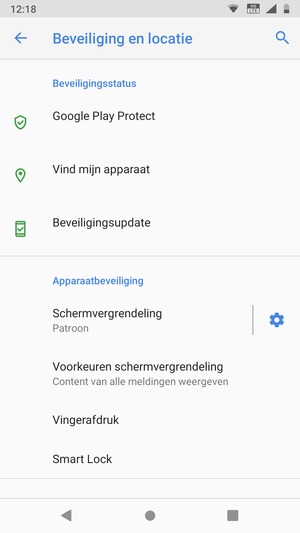 Uw telefoon is nu beveiligd met een schermvergrendeling.