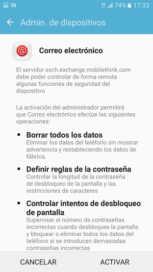 Seleccione ACTIVAR