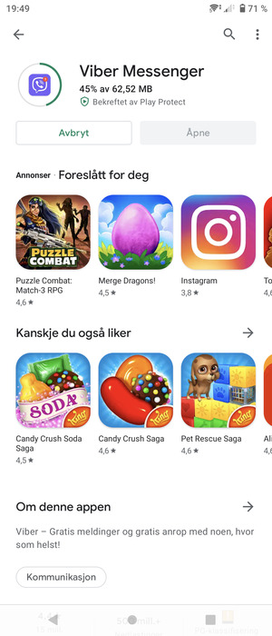 Vent til installasjonen er ferdig