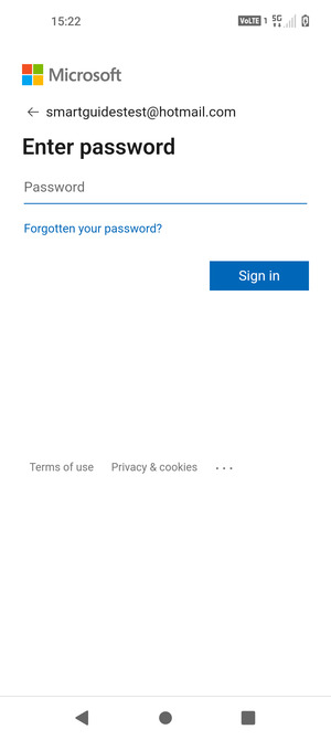 Enter your password and select Sign in