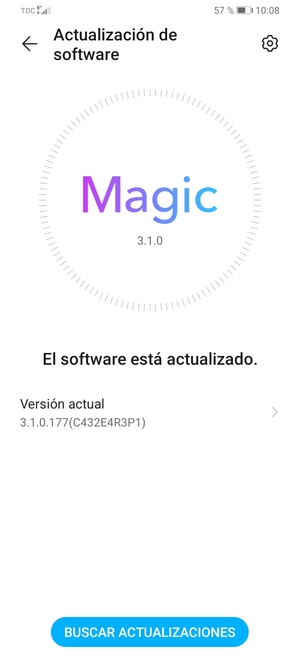 Si su teléfono está actualizado, verá la siguiente pantalla