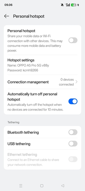 Select Hotspot settings