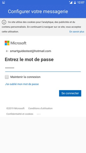 Saisissez votre mot de passe et sélectionnez Se connecter
