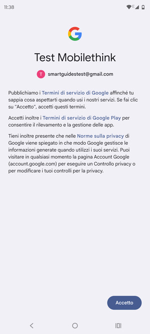 Seleziona Accetto