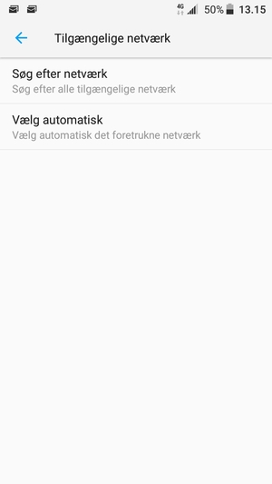 Vælg Søg efter netværk