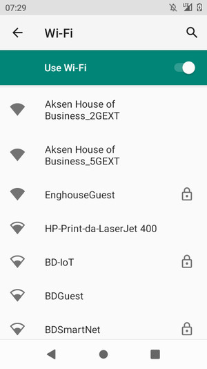 Select the wireless network you want to connect to
