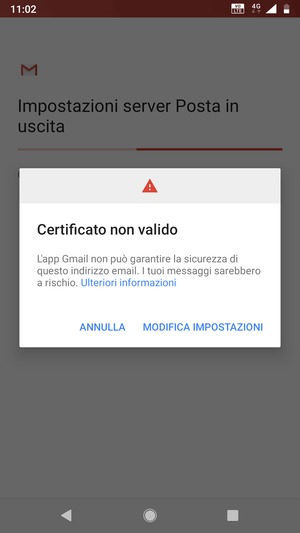 Seleziona MODIFICA IMPOSTAZIONI