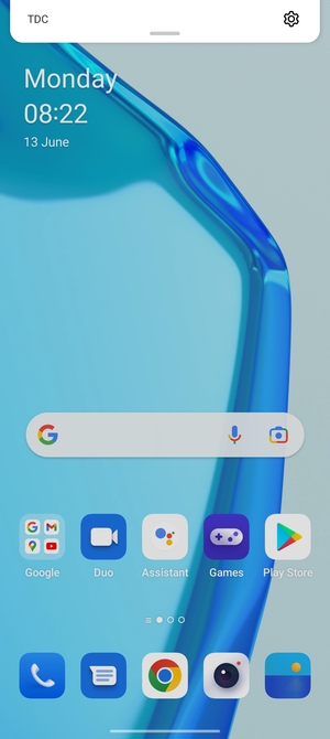 Slide down the top menu