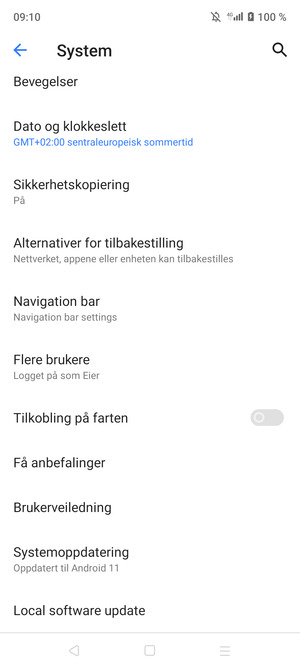Velg Systemopdatering
