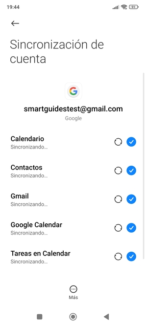 Su información será sincronizada