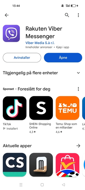 Velg Åpne