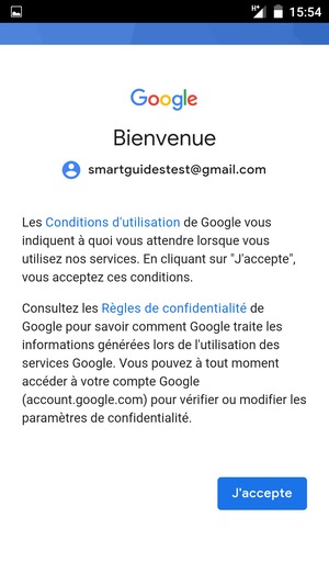 Sélectionnez J'accepte